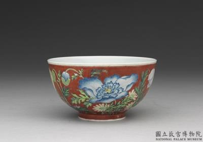 图片[2]-Bowl with poppies on a red ground in painted enamels, Qing dynasty, Kangxi reign (1662-1722)-China Archive